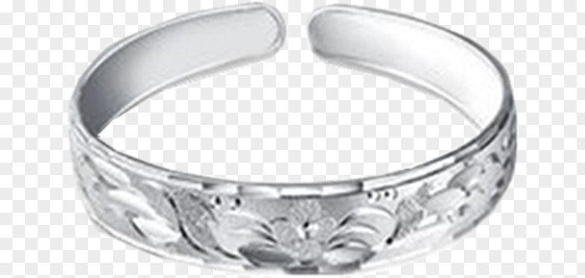 Carved Silver Bracelet Wide Creative Bangle PNG