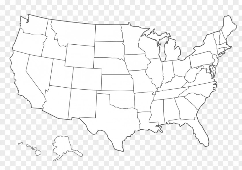Firstclass Warwick United States Blank Map Black And White Clip Art PNG