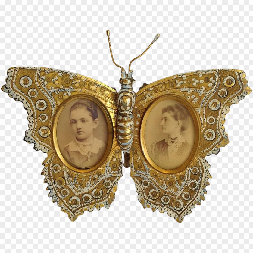 Frame Vintage Butterfly Picture Frames Antique Locket Clothing Accessories PNG