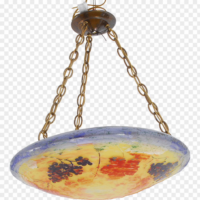 Glass Pendant Light Cameo Daum Chandelier PNG