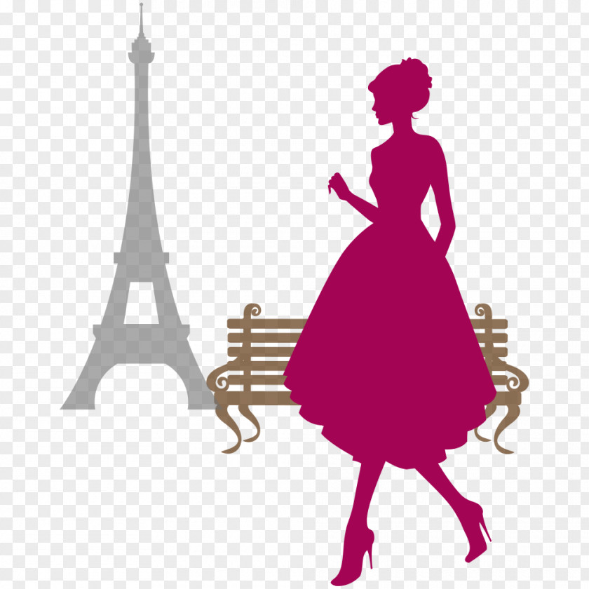 Paris Woman Eiffel Tower PNG