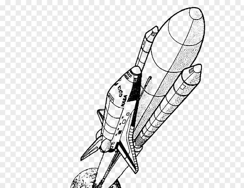 Rocket Space Shuttle Program Flight Coloring Book PNG