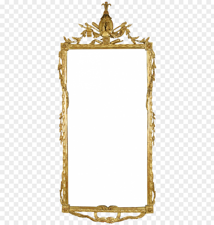 Square Mirror Picture Frame Gold Gilding PNG