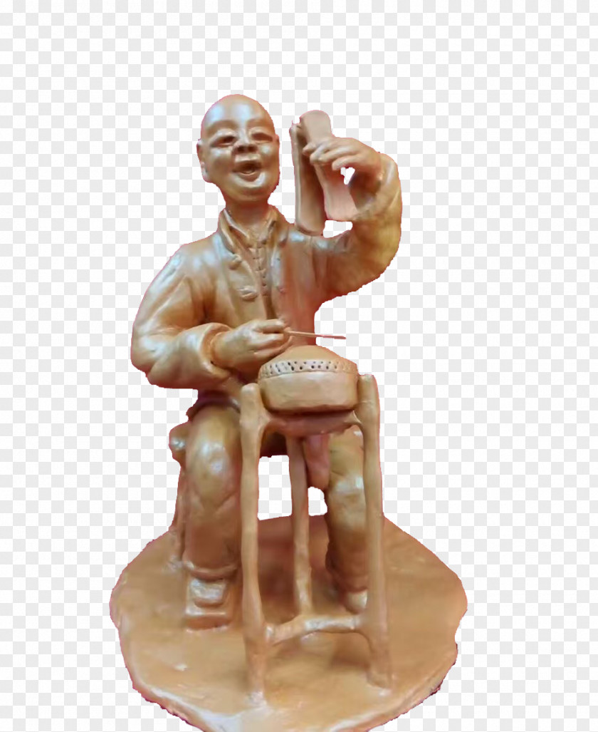 Clay Man Playing Board Download Sculpture PNG