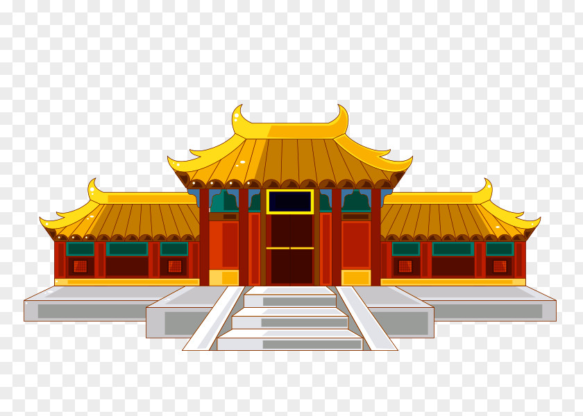 Red Chinese Style Building Decoration Pattern China PNG