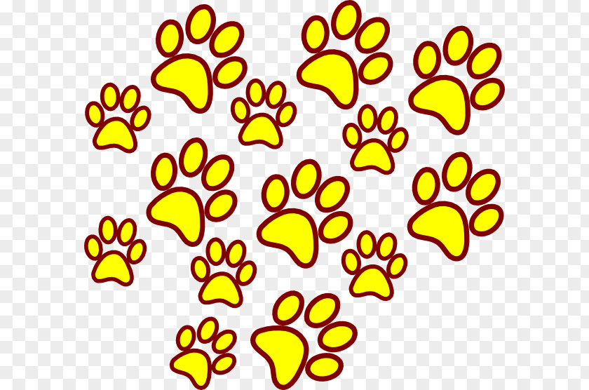 Watercolor Multi-color Yellow Paw Blue Green Clip Art PNG