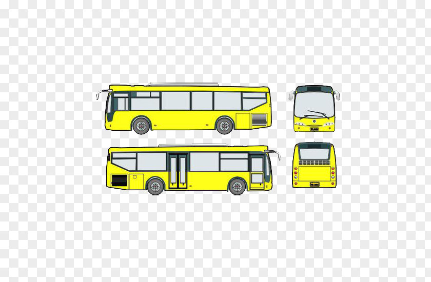 Yellow Bus Car Train Public Transport PNG