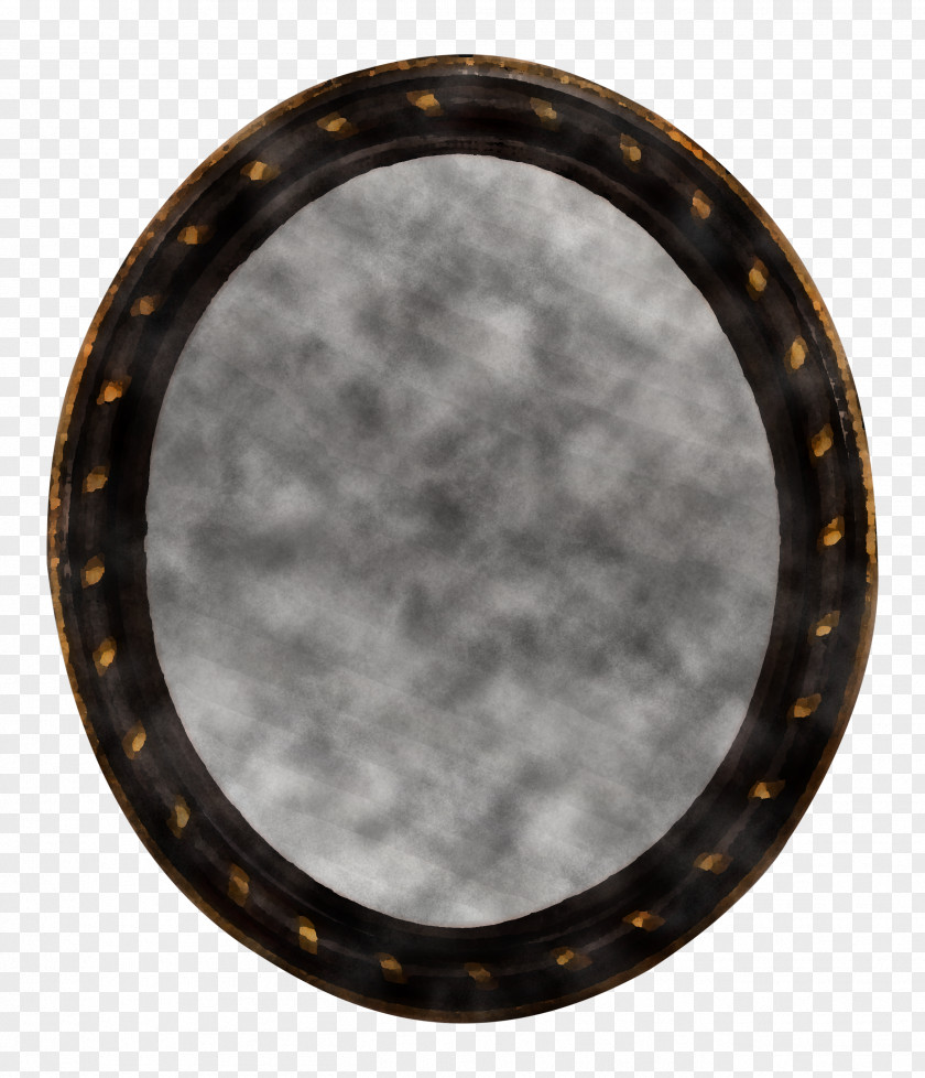 Brown Mirror Rim Circle Metal PNG