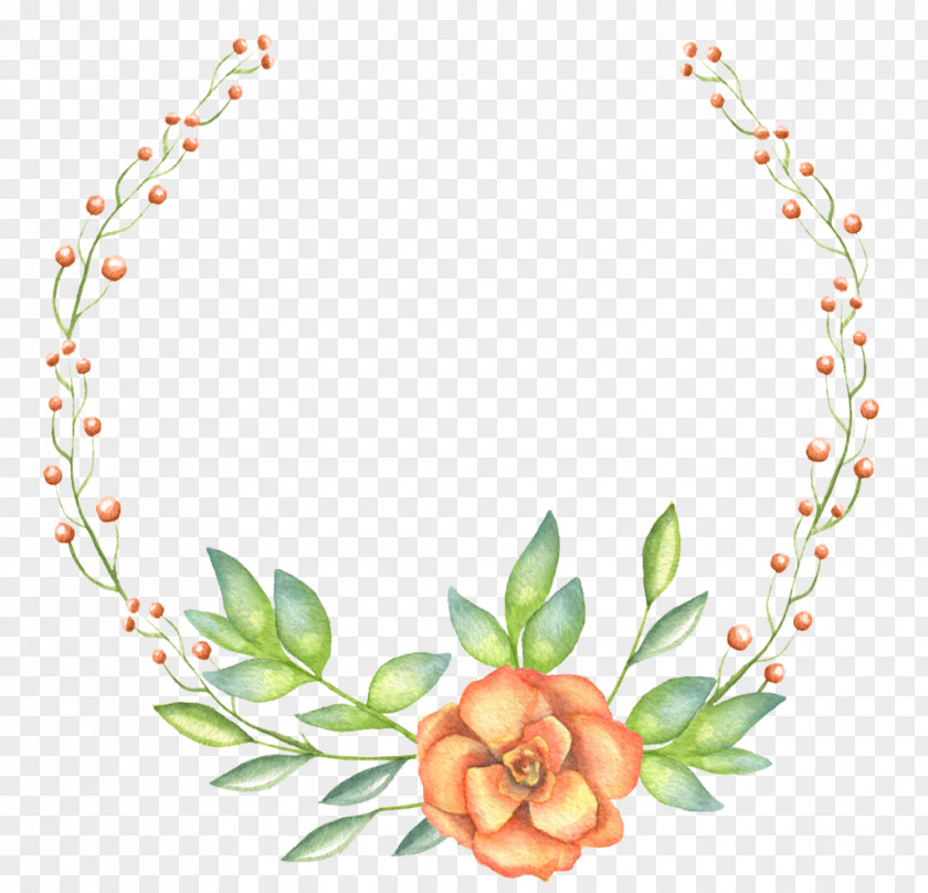 Flowers And Garlands Circle PNG and garlands circle clipart PNG