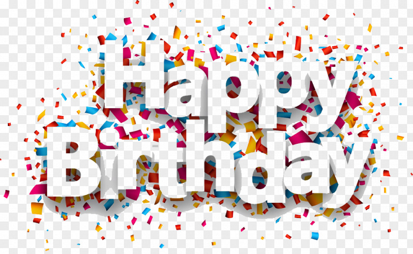 Happy Birthday Paper Confetti Clip Art PNG