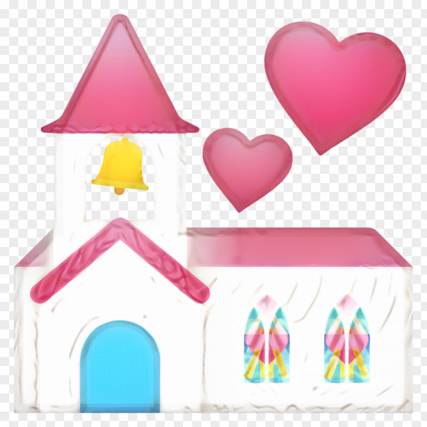 Pink Church Heart Emoji Background PNG