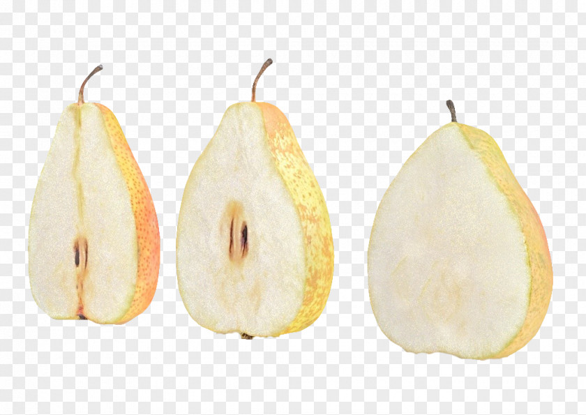 Three Pieces Of Snow Pear With Core PNG