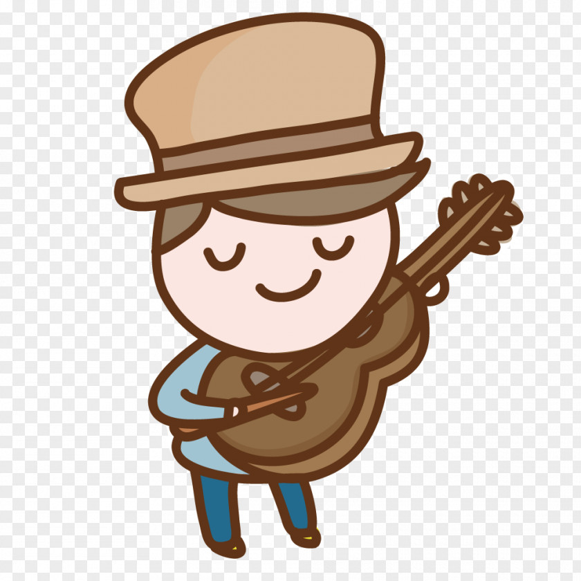 Boy Playing Guitar Cartoon PNG