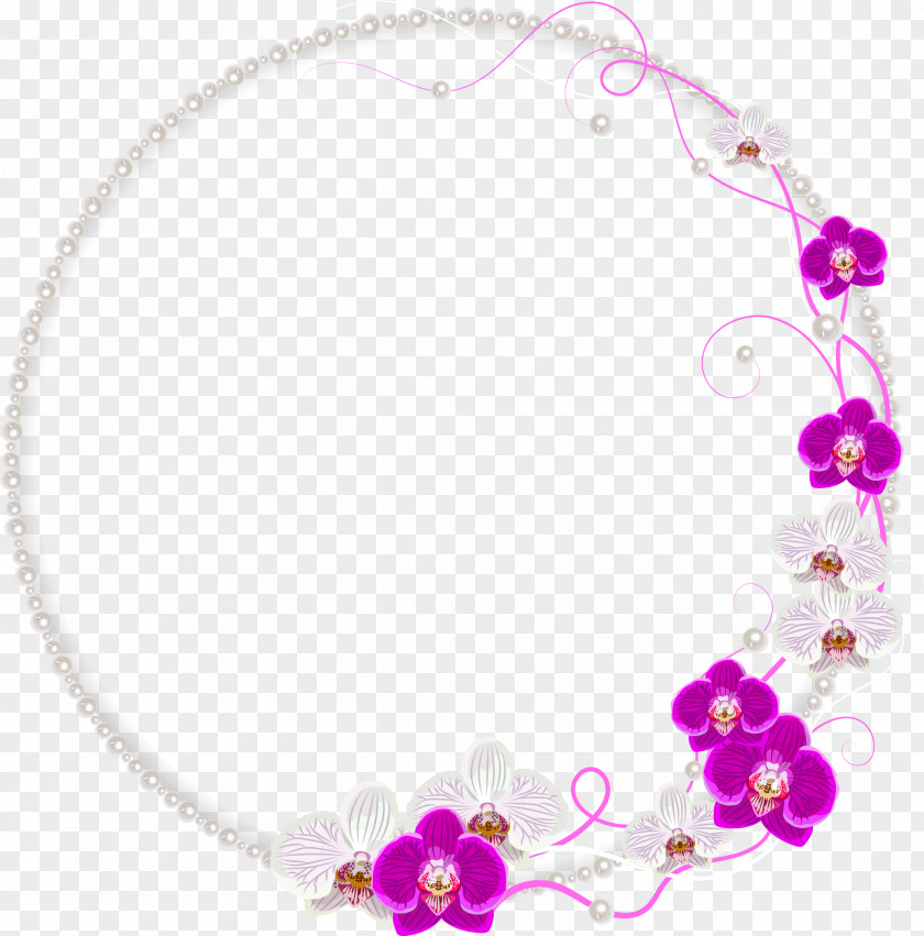 Hand Painted Purple Orchid Borders PNG painted purple orchid borders clipart PNG