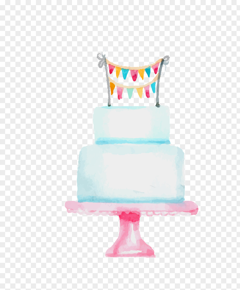 Hand-painted Watercolor Cake Torte Cupcake Torta Wedding Birthday PNG