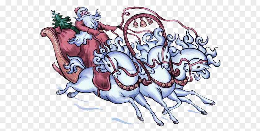 Horse Reindeer Santa Claus PNG