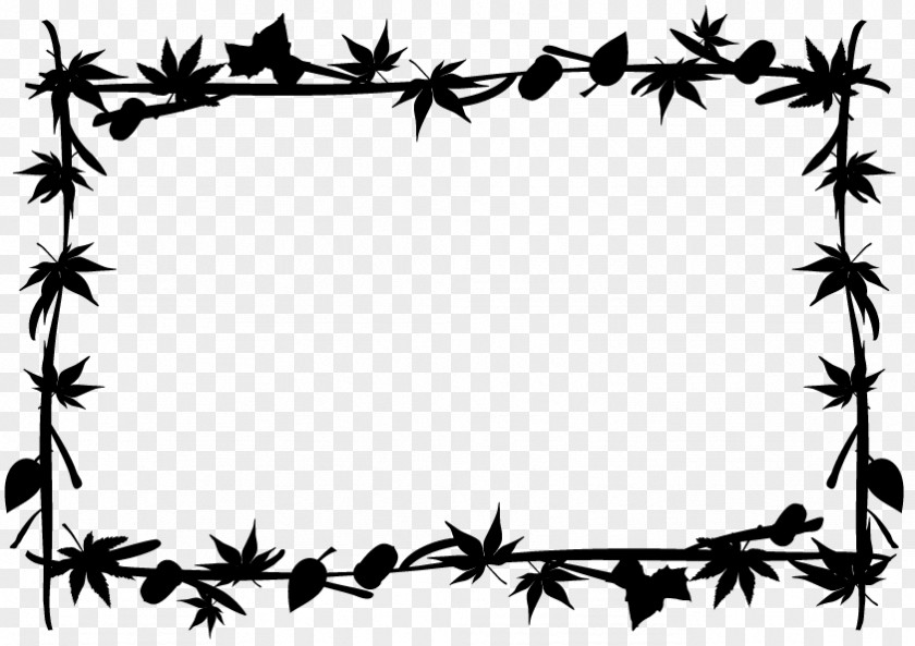 M Clip Art Leaf Plant Stem Pattern Black & White PNG