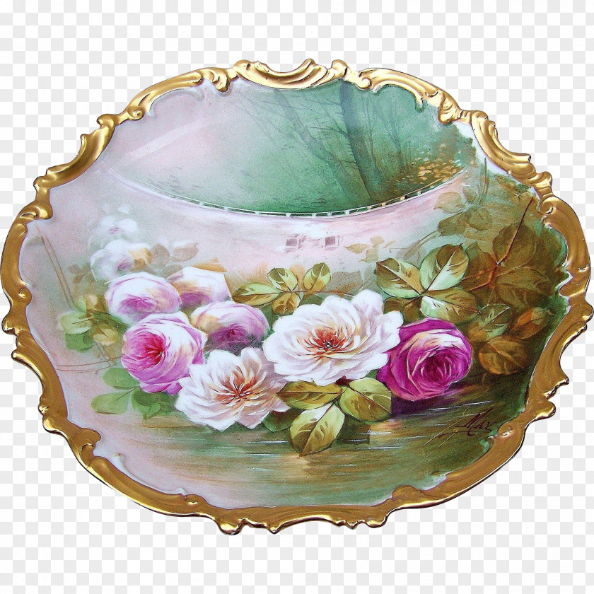 Plate Floral Design Porcelain Flowerpot PNG