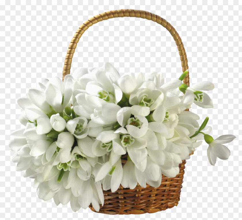 Bouquet Of White Material Basket Flowerpot Wallpaper PNG