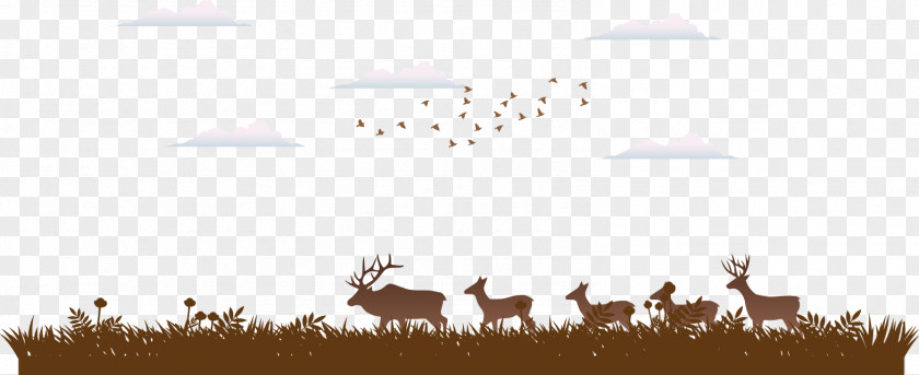 Deer Silhouettes Text Brand Cartoon Illustration PNG