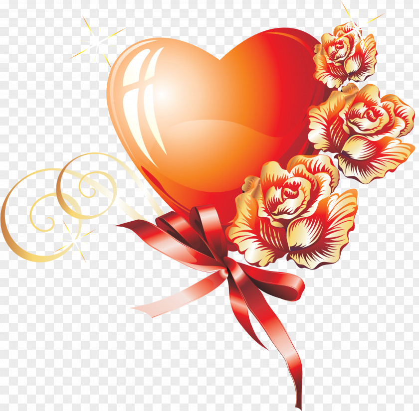 Lovely Drawing Flower Heart Clip Art PNG
