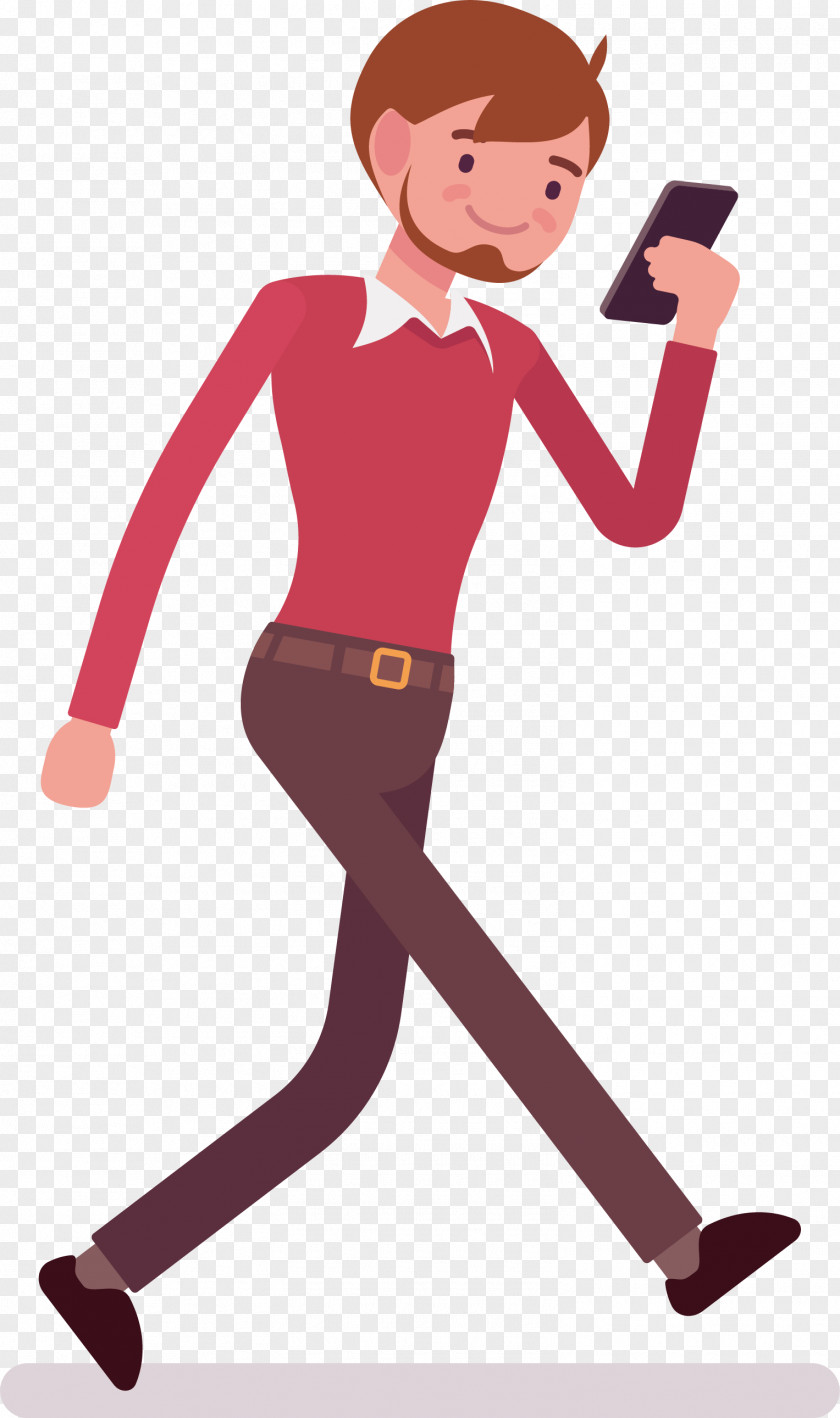 Pay Attention To These 9 When You Use Mobile Phone Payment Cartoon Walking Illustration PNG