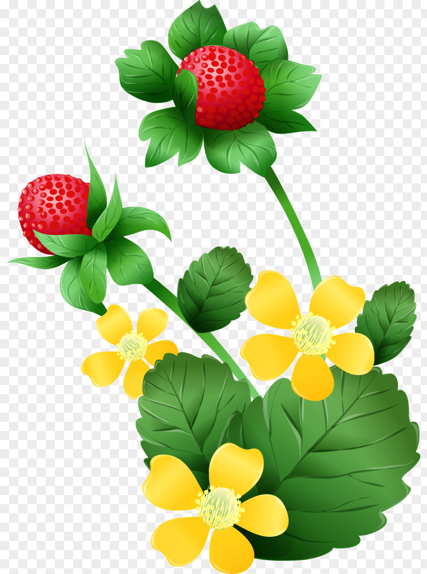 Vector Hand-painted Strawberry Mock Clip Art PNG