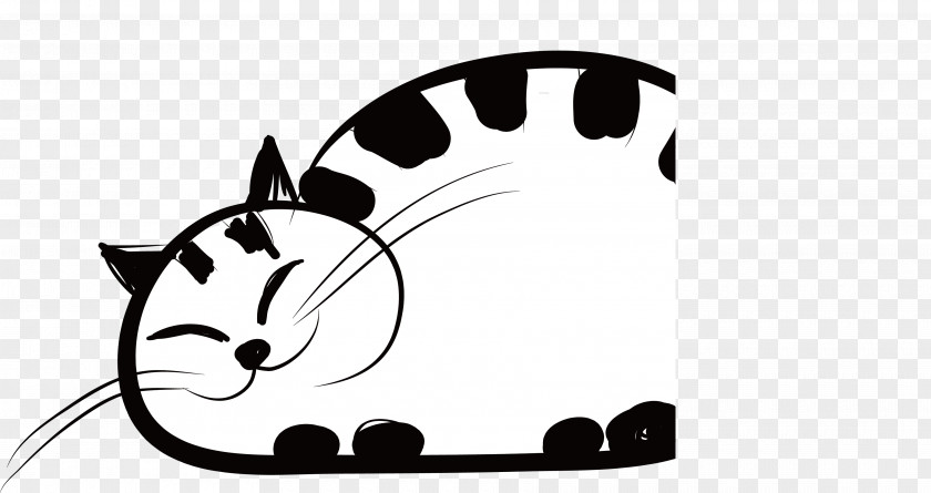Vector Stick Figure Big Fat Cat Siamese Silhouette Illustration PNG