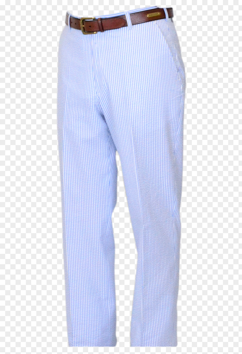 Mens Flat Material Cobalt Blue Waist Pants PNG