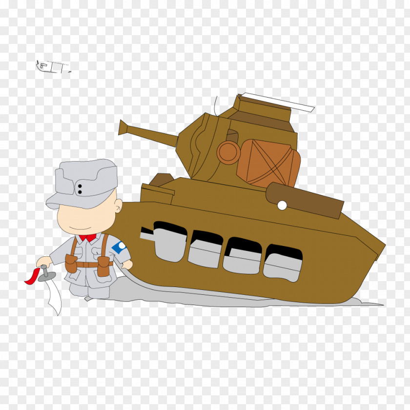 Vector Painted The Eighth Route Army And Tanks Second Sino-Japanese War Tank PNG