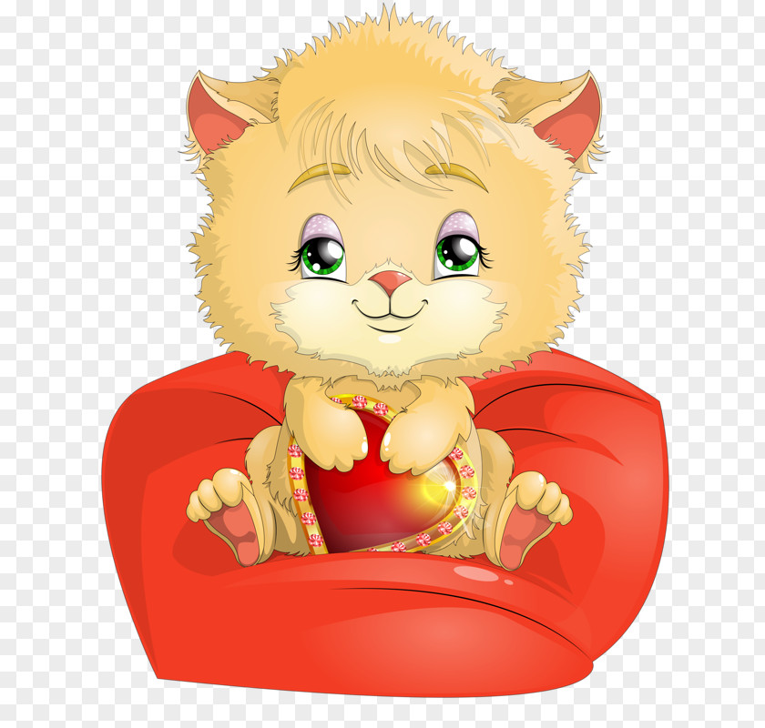 Cat Sitting On The Sofa Kitten Cartoon Illustration PNG