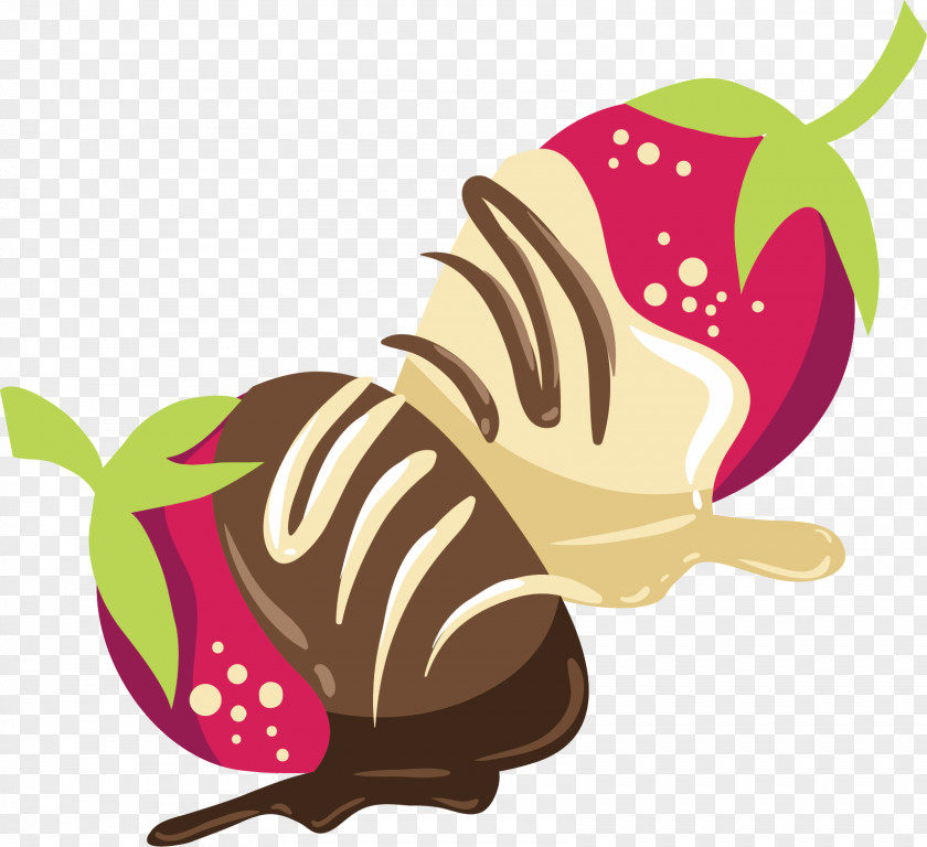 Strawberry Chocolate Vector Fruit Illustration PNG