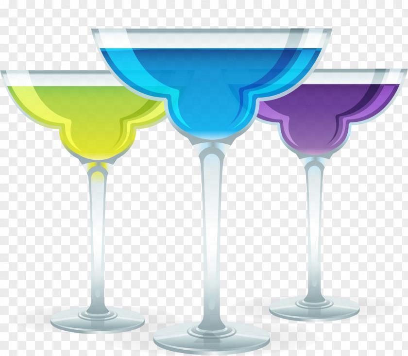 Vector Hand-painted Glass Wine Euclidean Cup PNG