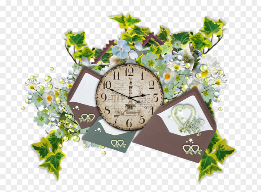Time Floral Design Clock Flower Font PNG