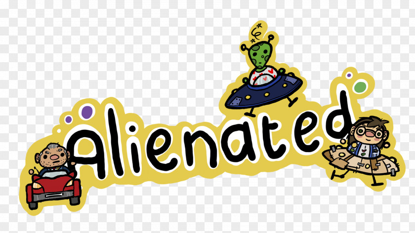 Alienate Illustration Logo Brand Font Yellow PNG