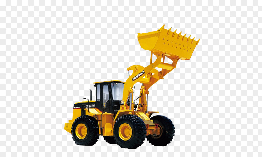 Yellow Tractor Loader Excavator LiuGong Machine PNG