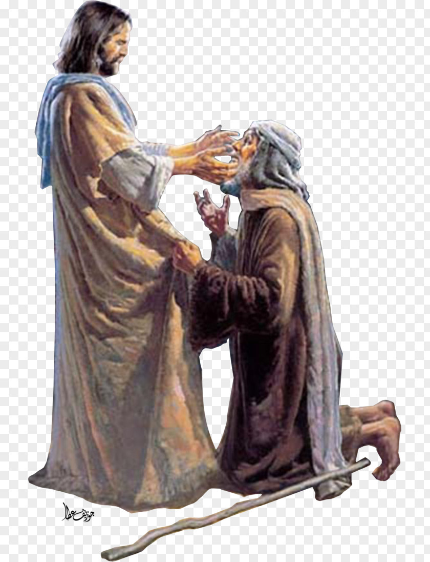 Heals Healing The Man Blind From Birth Bible Jesus Healer Art PNG