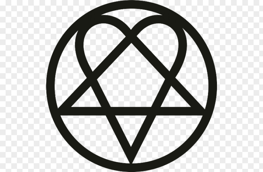 Symbol Heartagram HIM Logo Love Metal Decal PNG