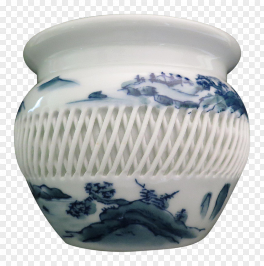 Blue And White Porcelain Bowl Ceramic Vase Chairish Imari Ware PNG