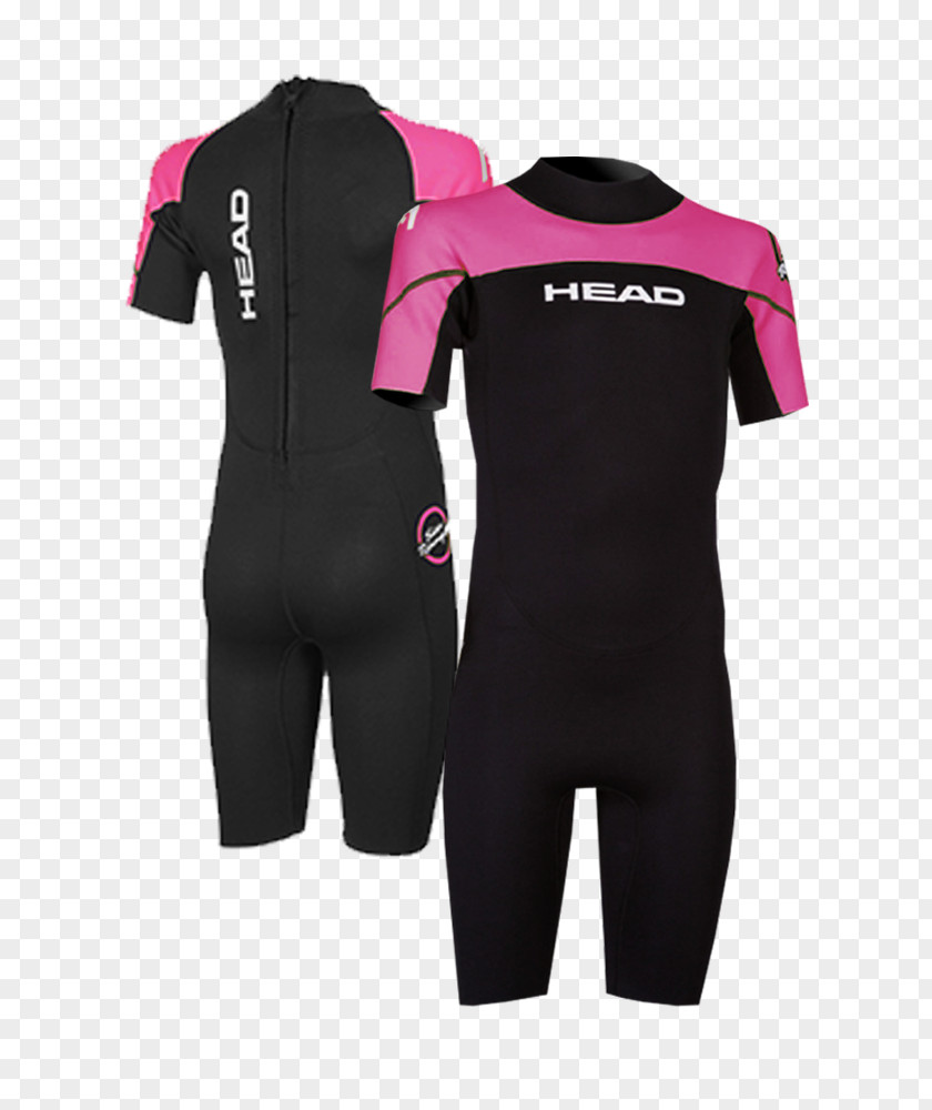 Pink Ranger Wetsuit Triathlon Sleeve Boyshorts Child PNG