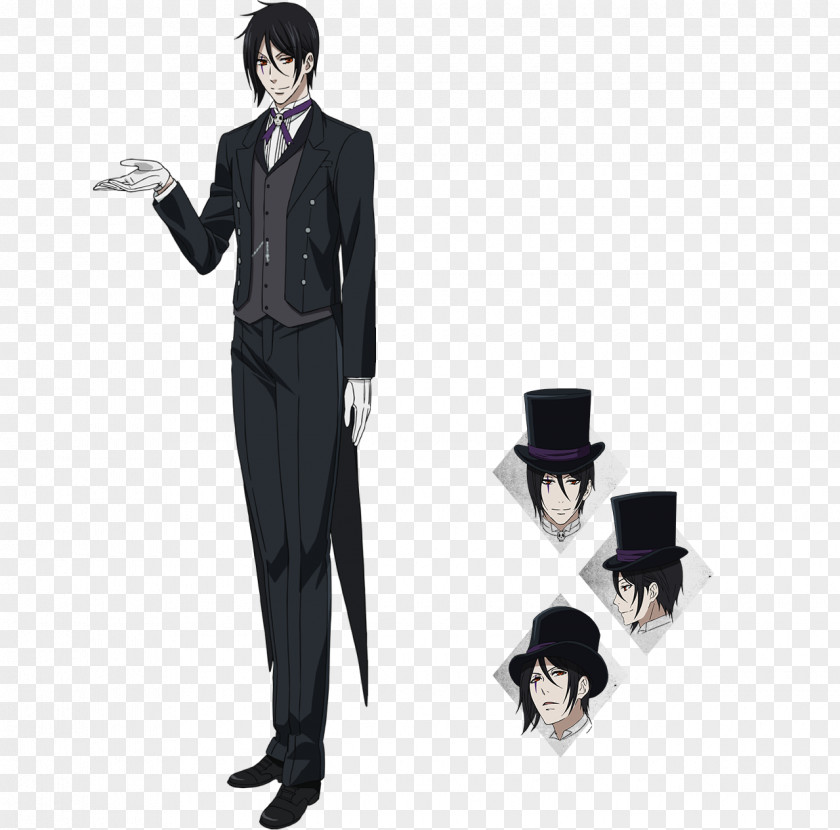 Sebastian Michaelis Ciel Phantomhive Black Butler Costume Cosplay PNG