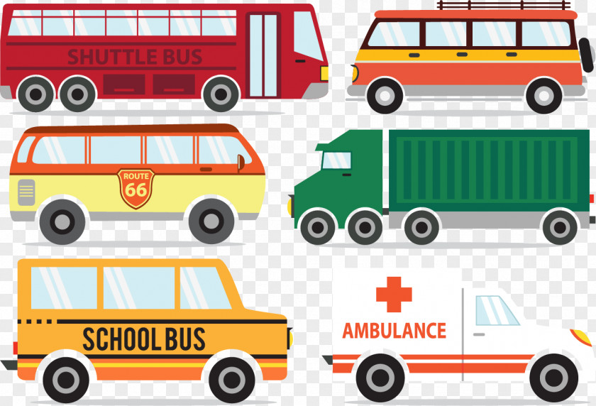 Vector Bus Ambulance Truck Car Transport Icon PNG