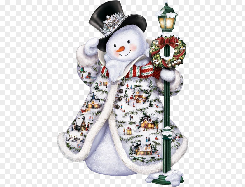 Cartoon Snowman Painter Of Light Painting Christmas Figurine PNG