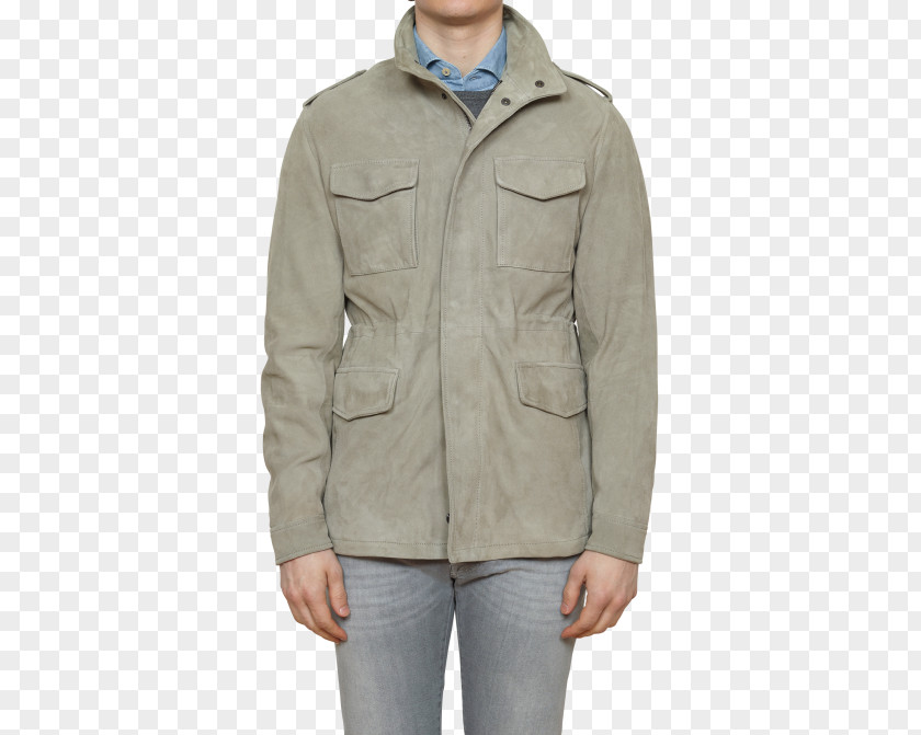 Canvas Military Jacket Beige PNG