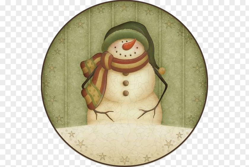 Retro Snowman Christmas Illustration PNG