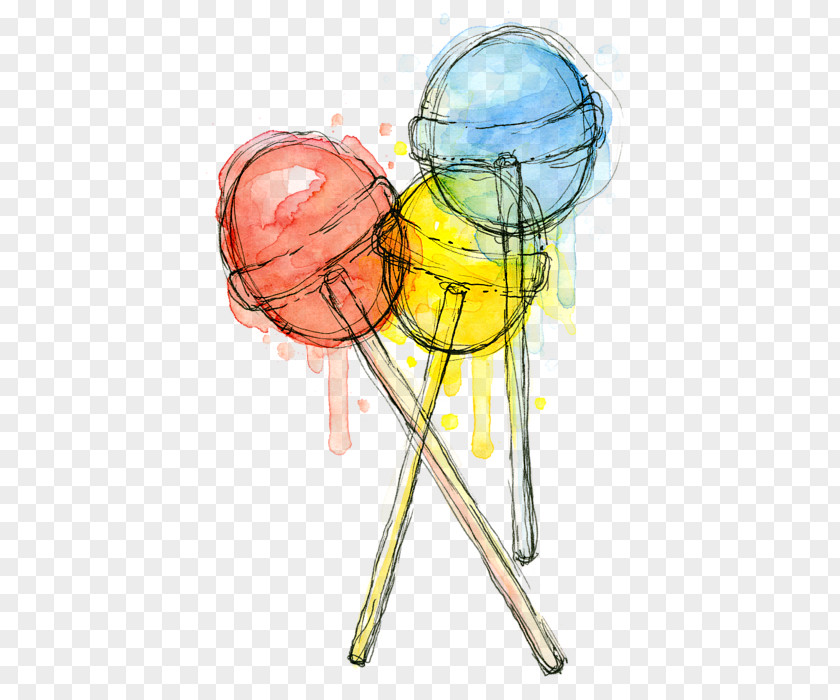 Candy Shop Lollipop Gummy Bear Art Watercolor Painting PNG