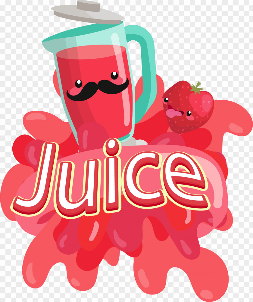 Cute Cartoon Strawberry Juice Smoothie PNG