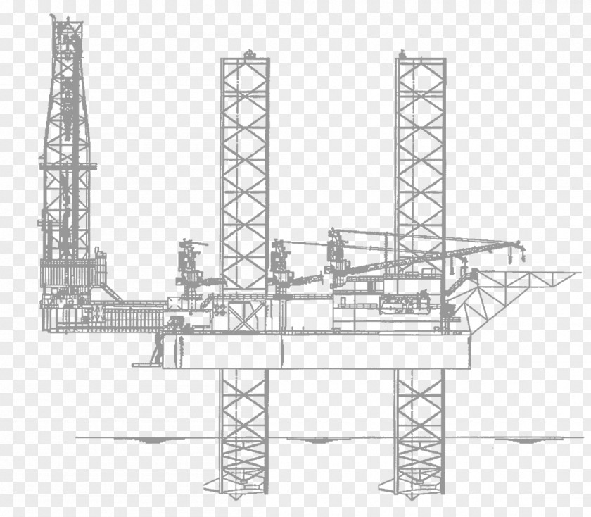 Deepwater Jackup Rig Drilling Oil Platform Barge PNG