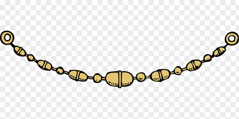 Gold Necklace Illustration PNG