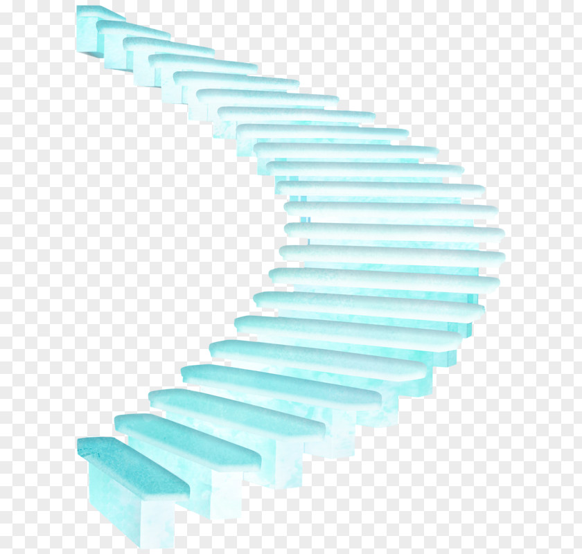 Hand-painted Blue Cartoon Creative Ideas Ladder Stairs PNG
